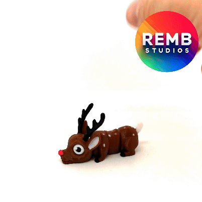 Flexi Mini Rudolph Christmas Keychain - Articulated 3D Print Reindeer STL & 3MF Files - Holiday Gift and Decoration